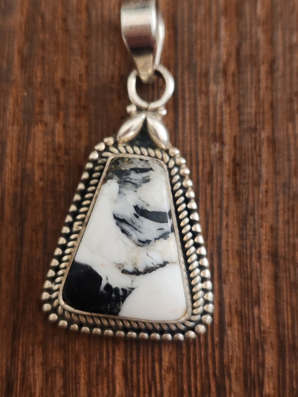 Sterling Silver White Buffalo Pendant